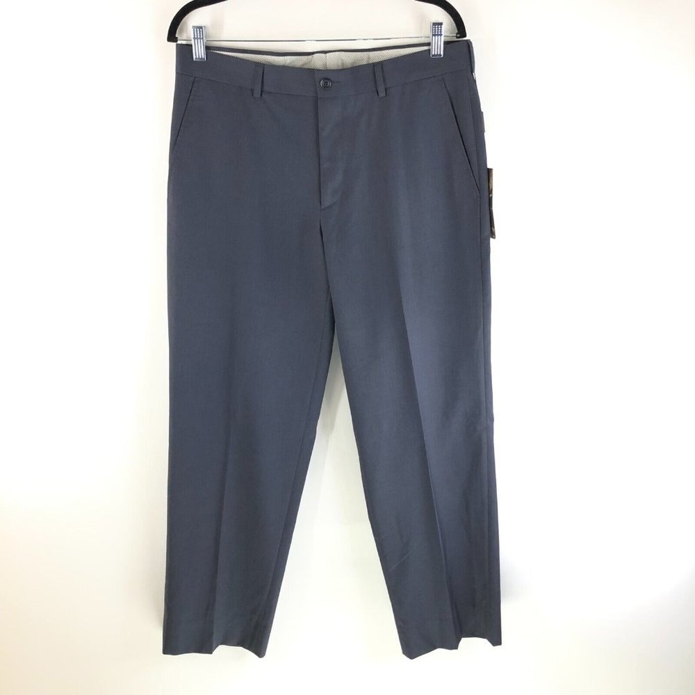 Linea Naturale Mens Dress Pants Flat Front Pockets Gray Size 32x30